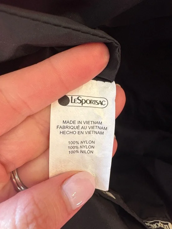 Rare! Lesportsac Carlin Bright Pink Nylon Zip TopTote - Picture 5 of 9